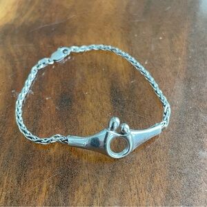 14k White Gold mother and child bracelet